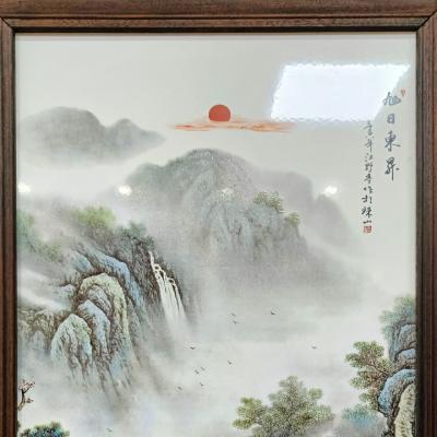 TRANH SỨ KHUNG GỖ – MẶT TRỜI MỌC ĐẰNG ĐÔNG